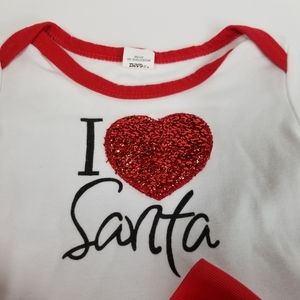 GANZ - ELLA JACKSON "SANTA BABY" Long Sleeve Romper Infant 0-6 Months